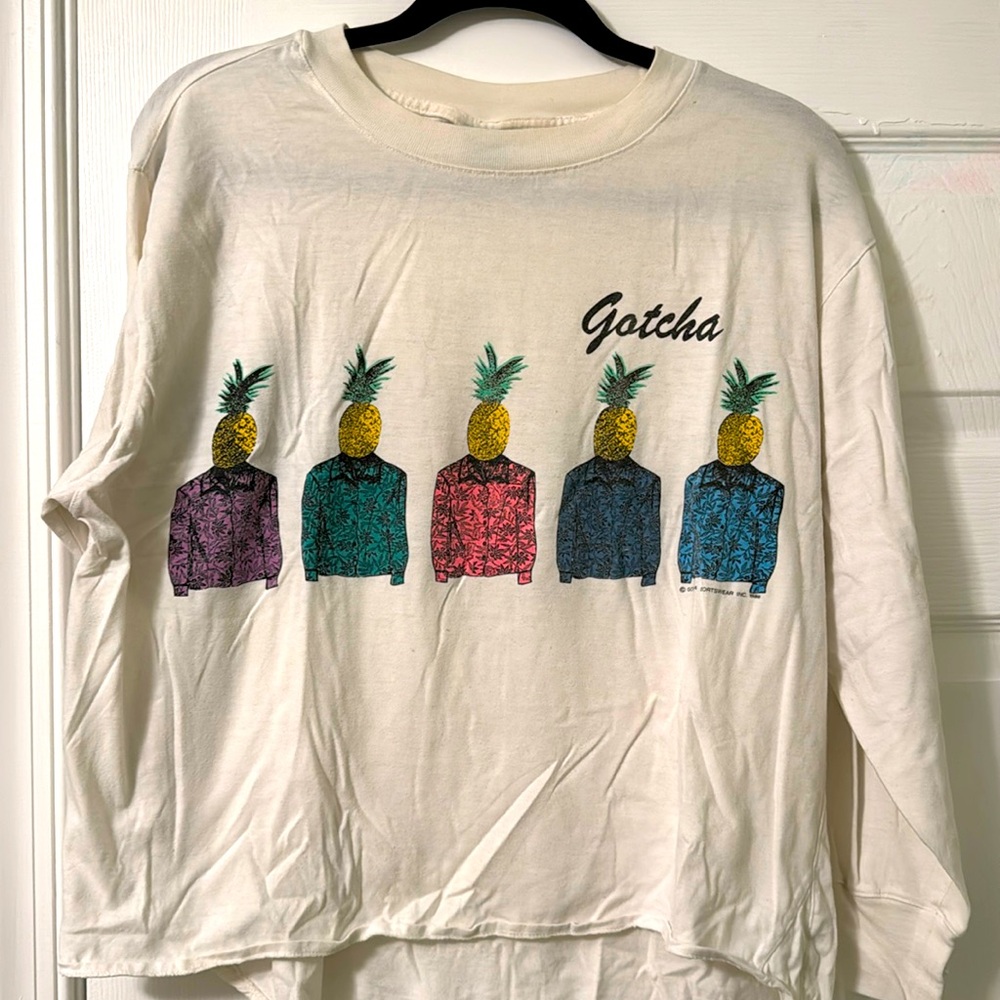 Vintage surf brand Gotcha No Brains No Headache long sleeve Tee